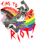 Time To Riot Vintage Furry Pride Rainbow PNG Digital Download