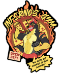 Inferno's Gym Furry Wolf Pizza Workout PNG Digital Download