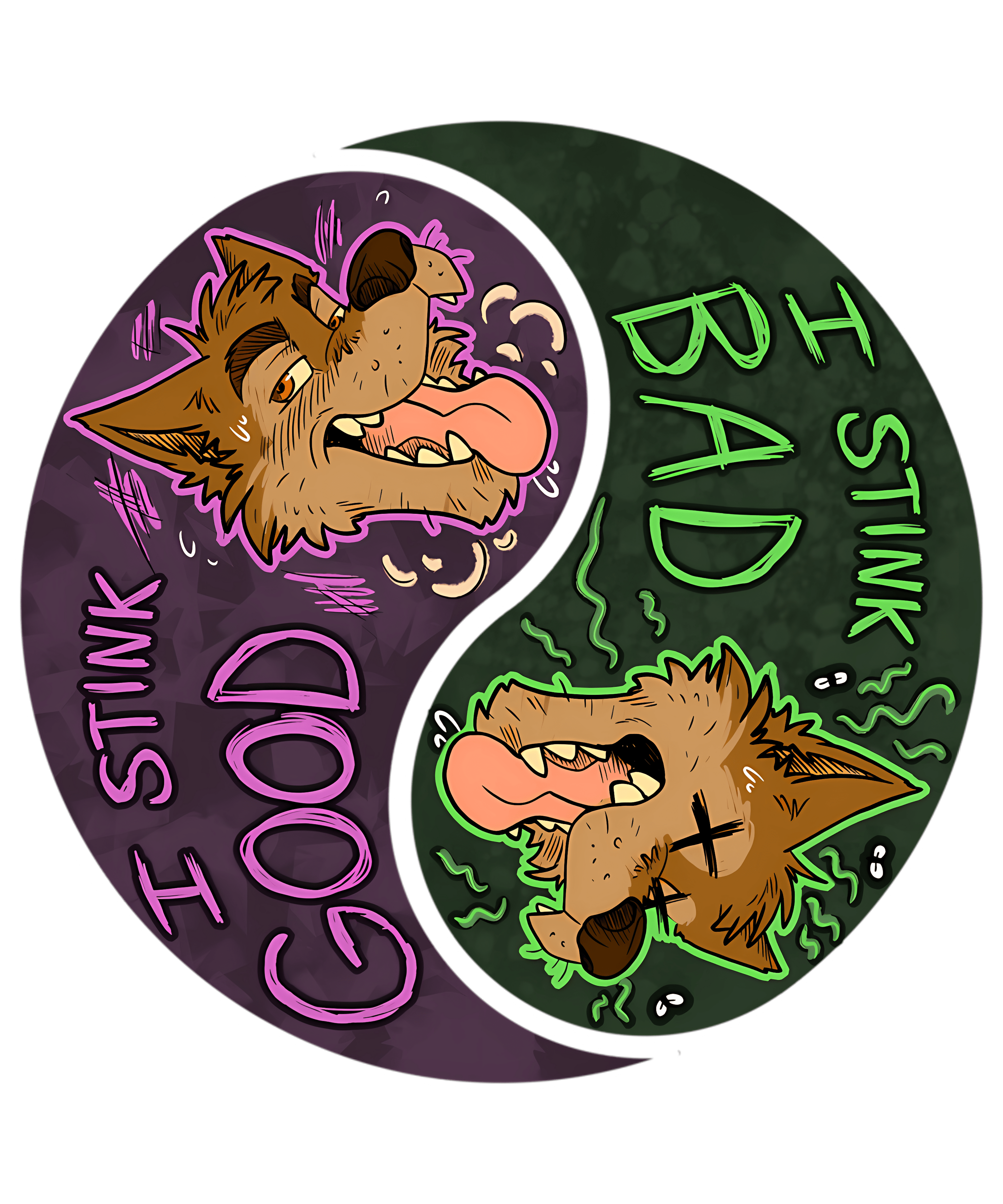 I Stink Good I Stink Bad Funny Dog Yin Yang PNG Digital Download